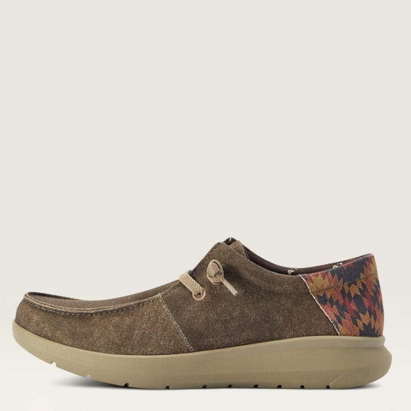 Ariat Hilo 13 D REGULAR Men's Slip On Canvas Loafers Southwest Western W/ Laces - Picture 1 of 7